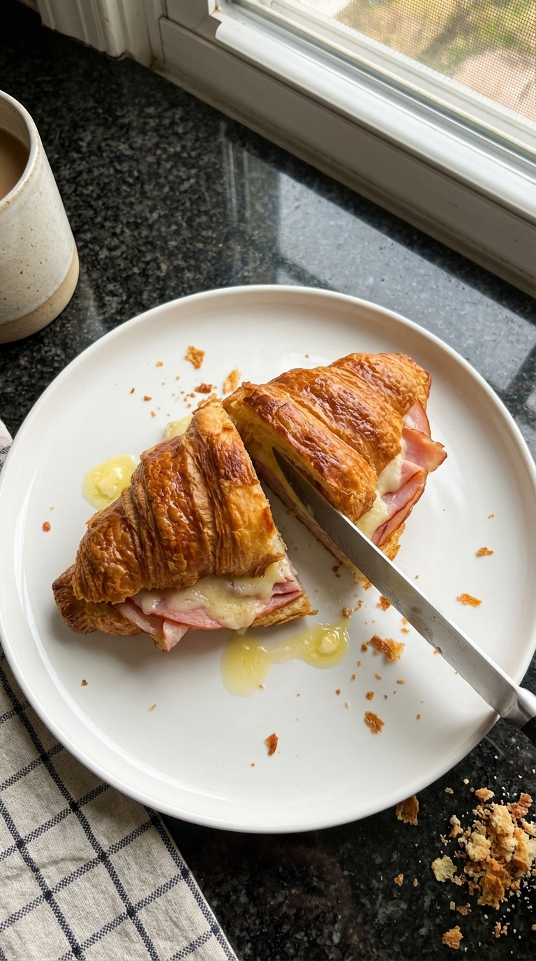 Croissant Breakfast Sandwich with Ham