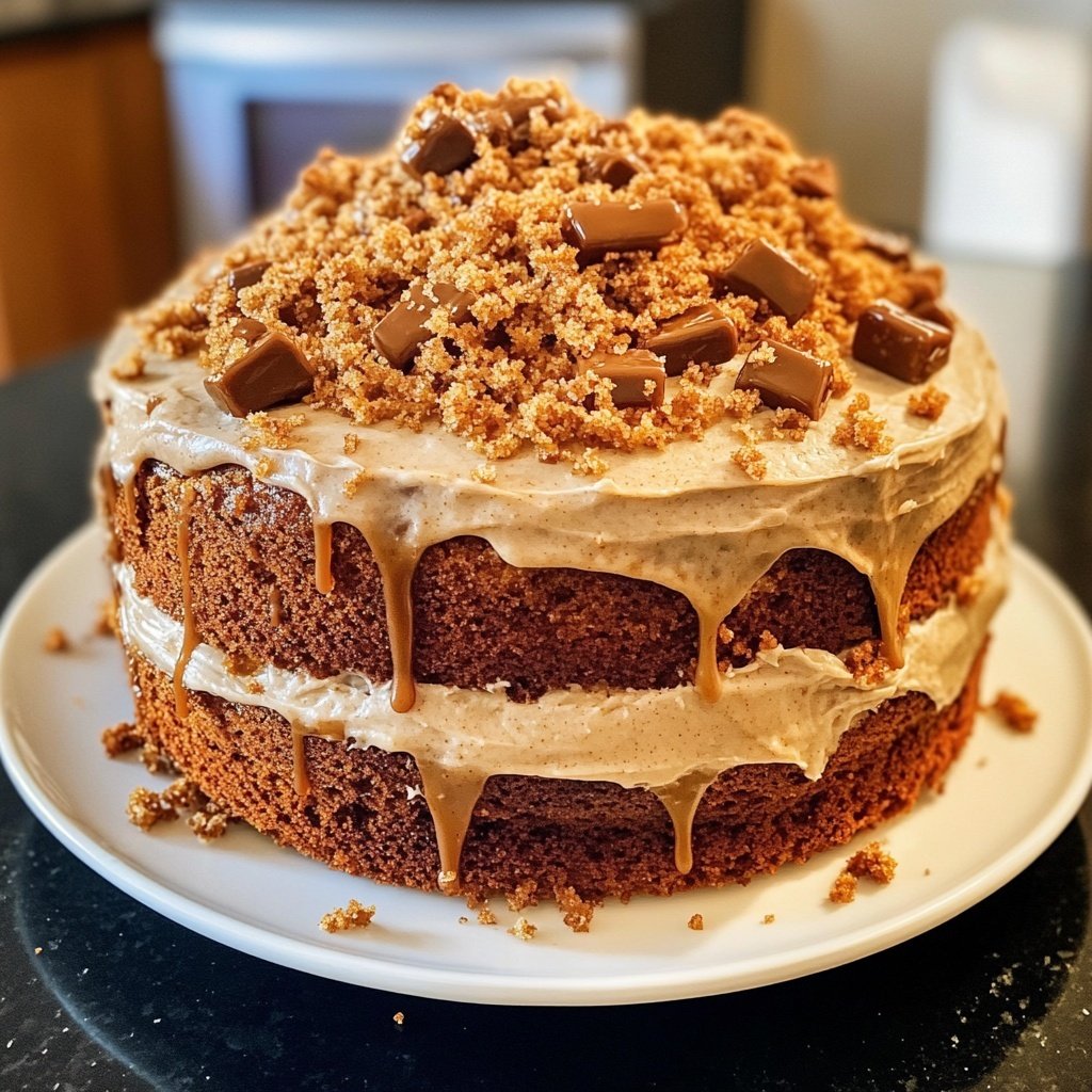 Spice Cake with Coffee Toffee Crunch