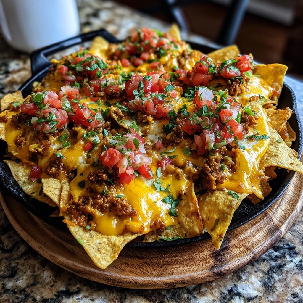 Baked Nachos with Salsa and Queso
