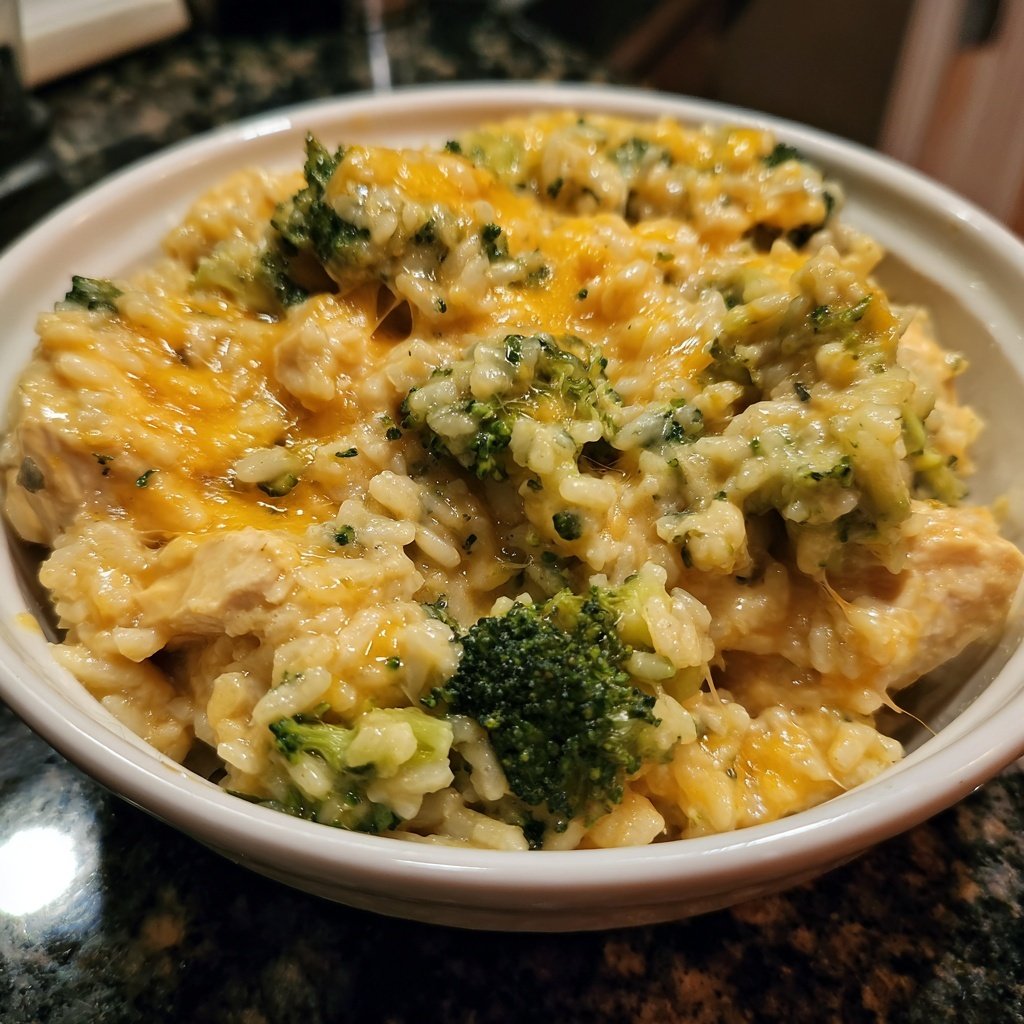 Cheesy Chicken Skillet Broccoli Rice
