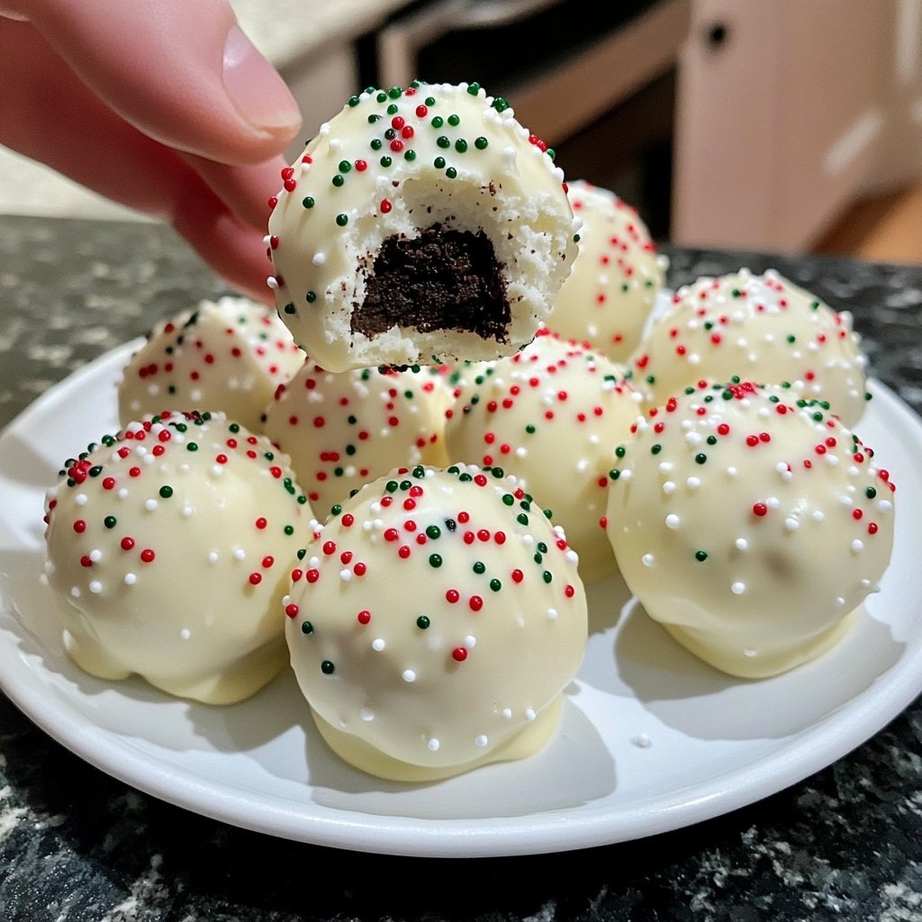 Quick Christmas White Oreo Balls