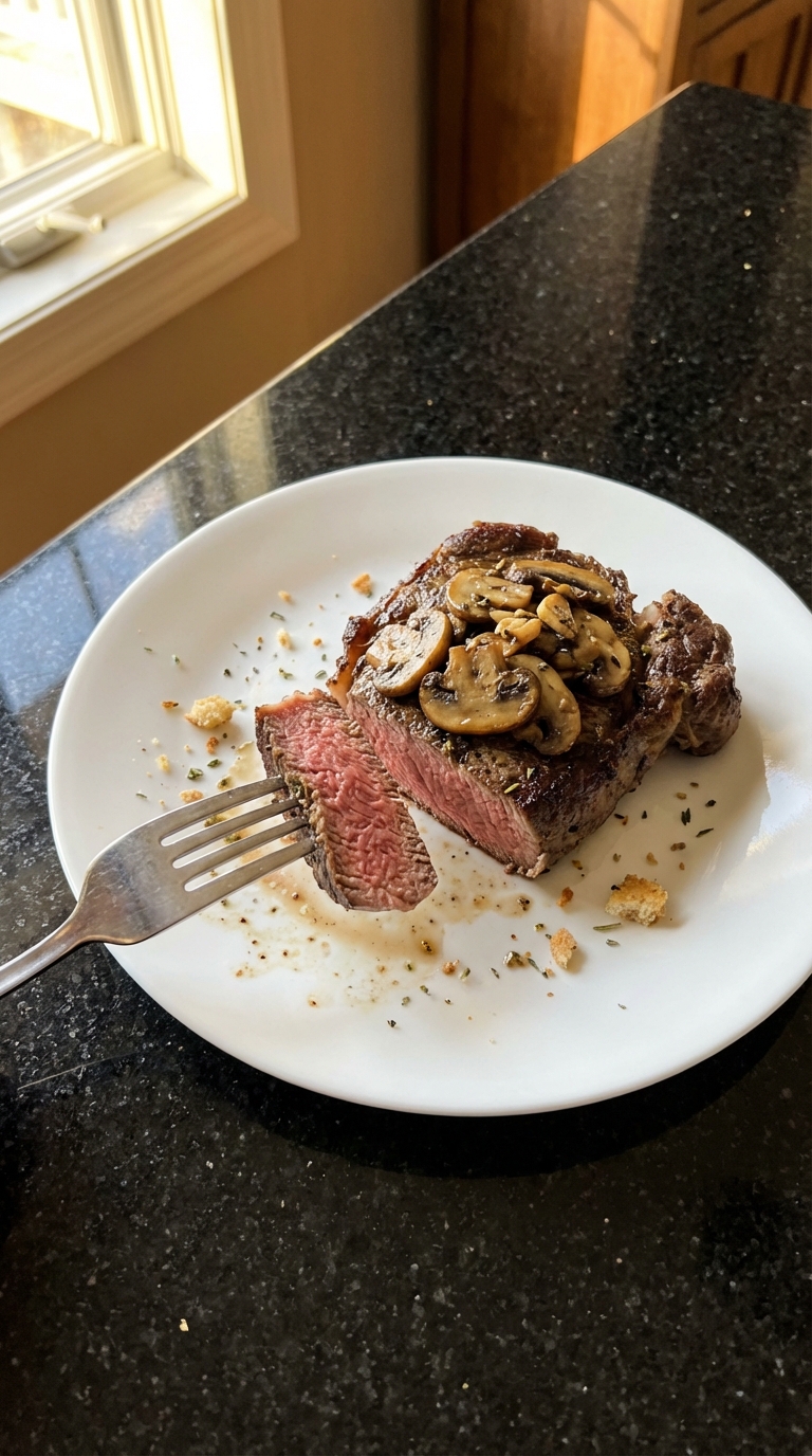 Filet Mignon with Garlic Mushrooms