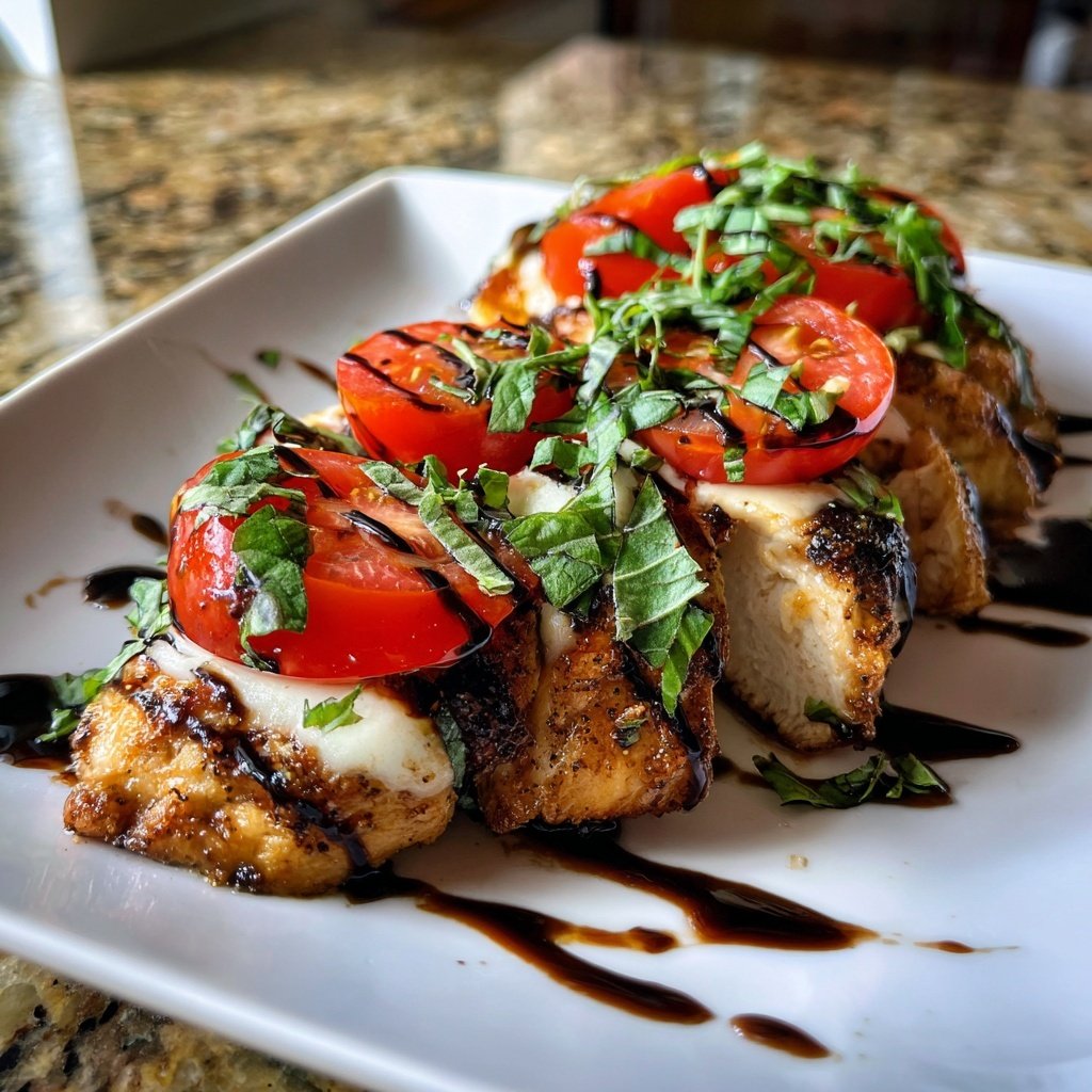 Balsamic Chicken Caprese with Fresh Basil