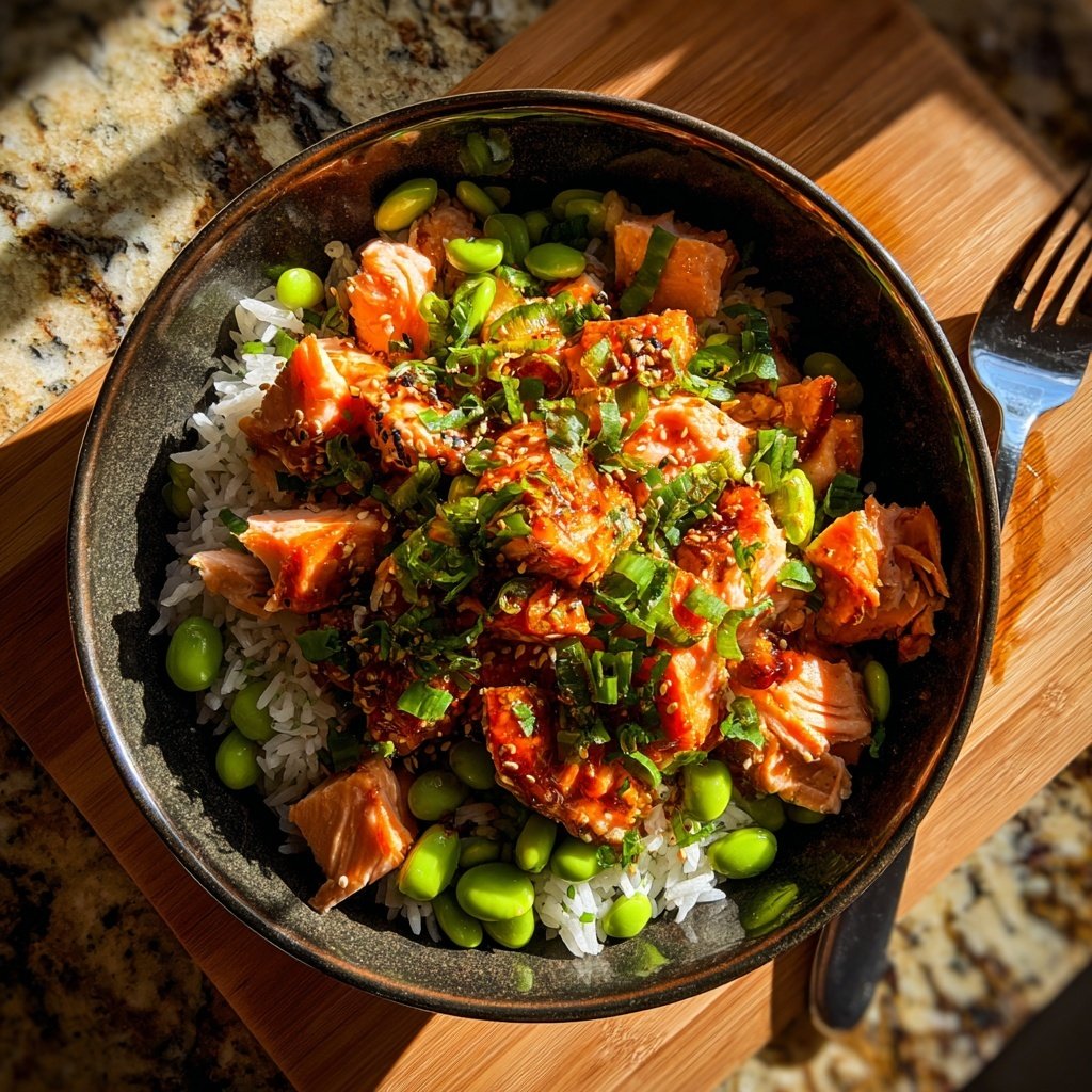 Spicy Sriracha Salmon Bowls