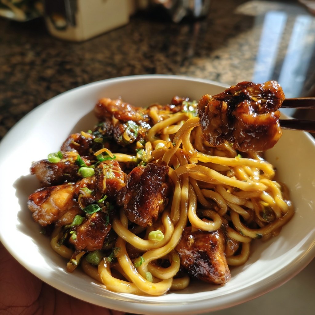 Honey Garlic Chicken Udon