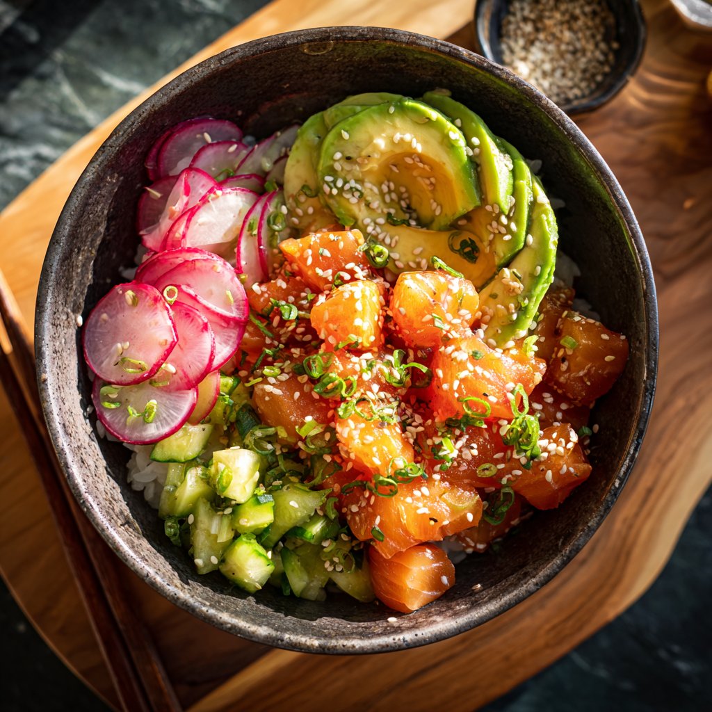 Creamy Avocado Salmon Bowl