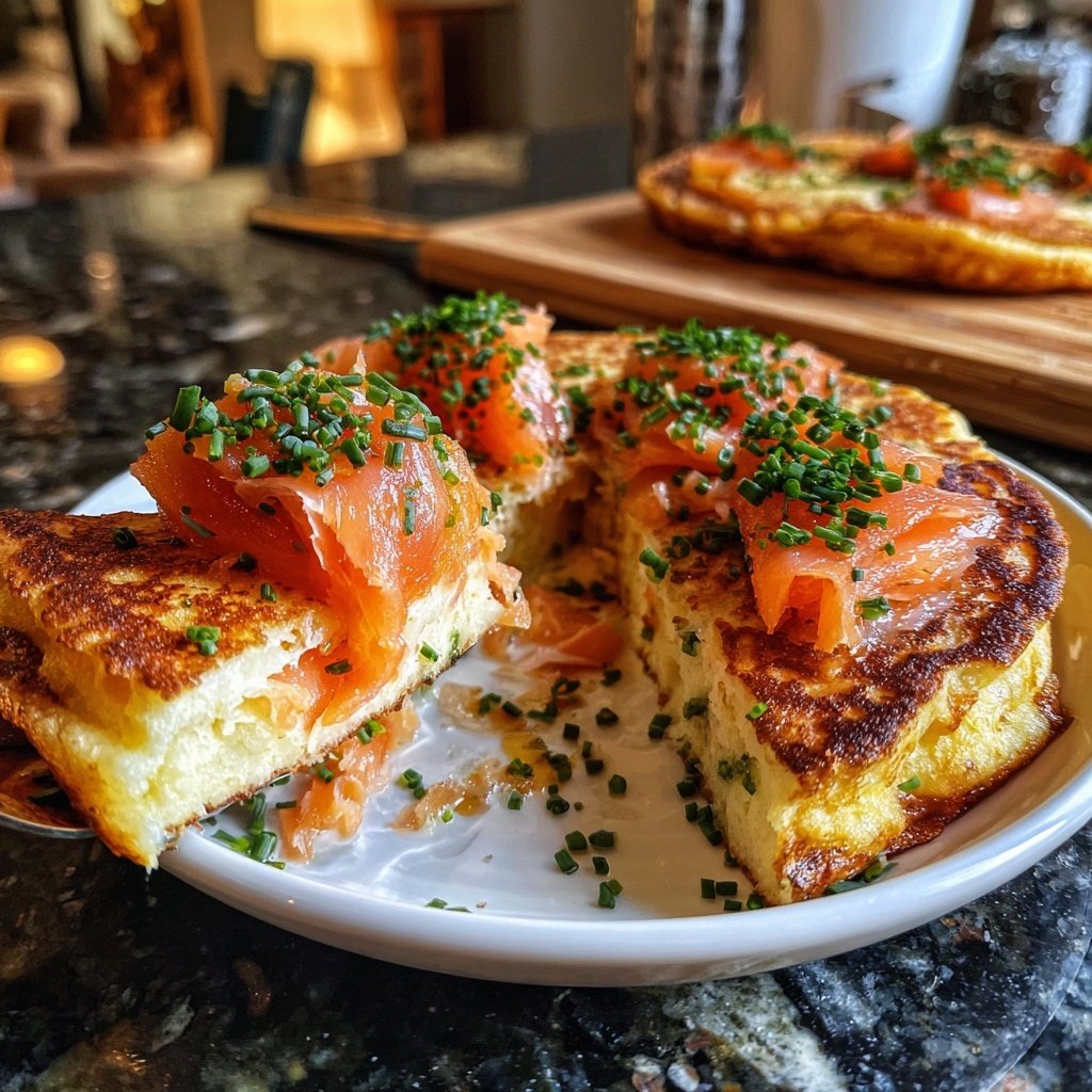 Savory Herb Ricotta Pancakes with Smoked Salmon​