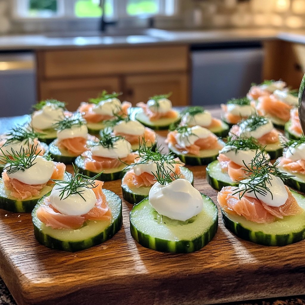 Smoked Salmon Cucumber Canapés