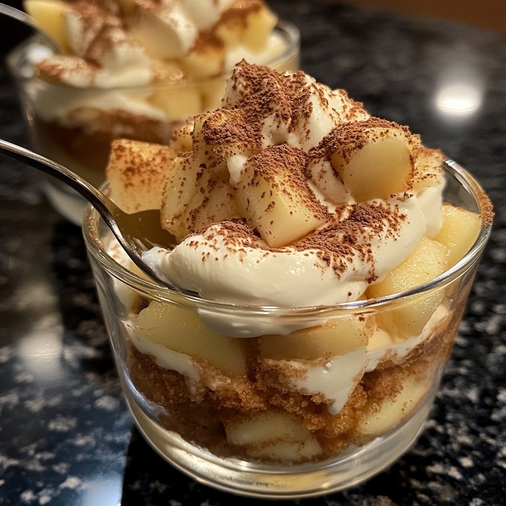 Baked Apple Tiramisu in Individual Glasses