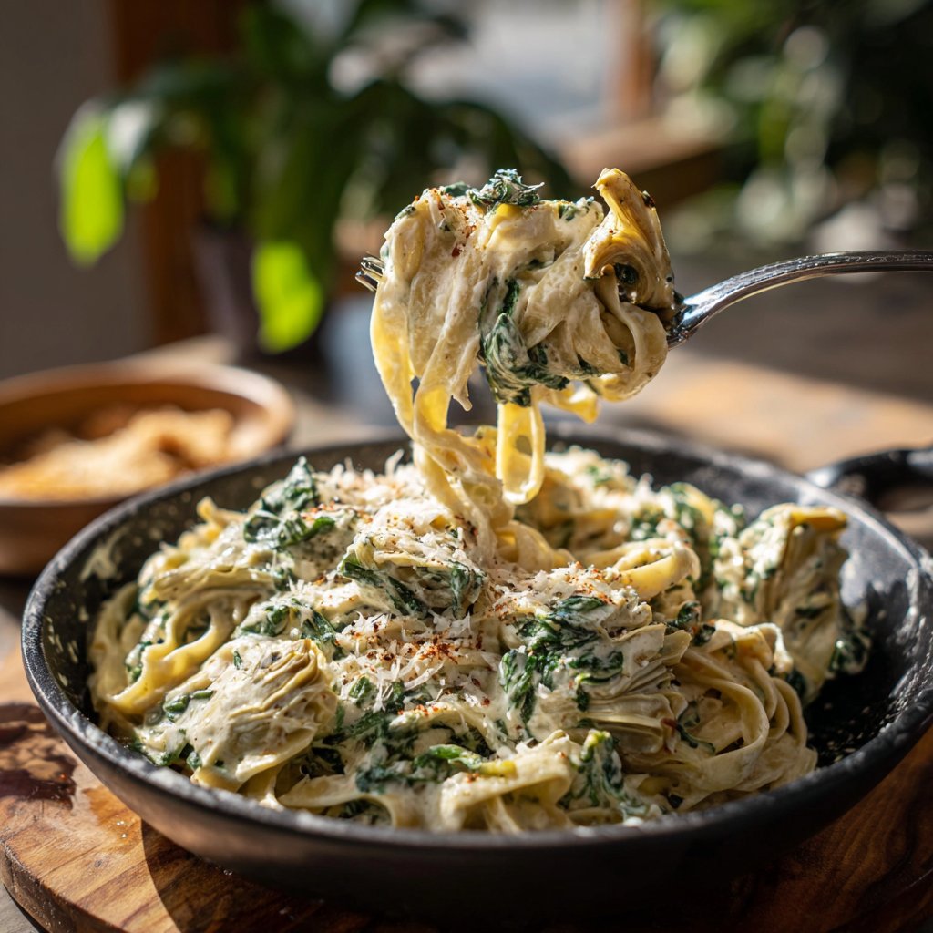 Fresh Spinach and Artichoke Pasta