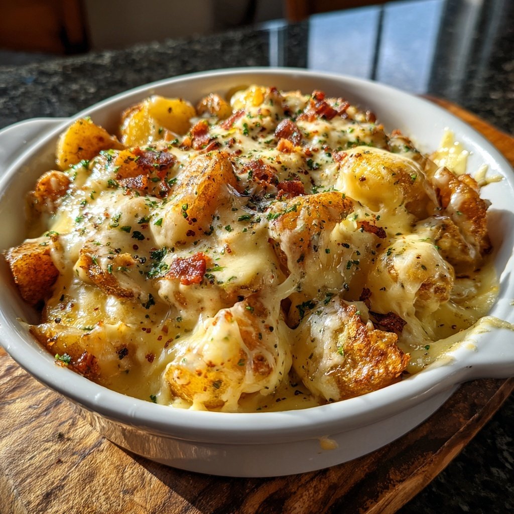 Cheesy Airfryer Potato Fondue