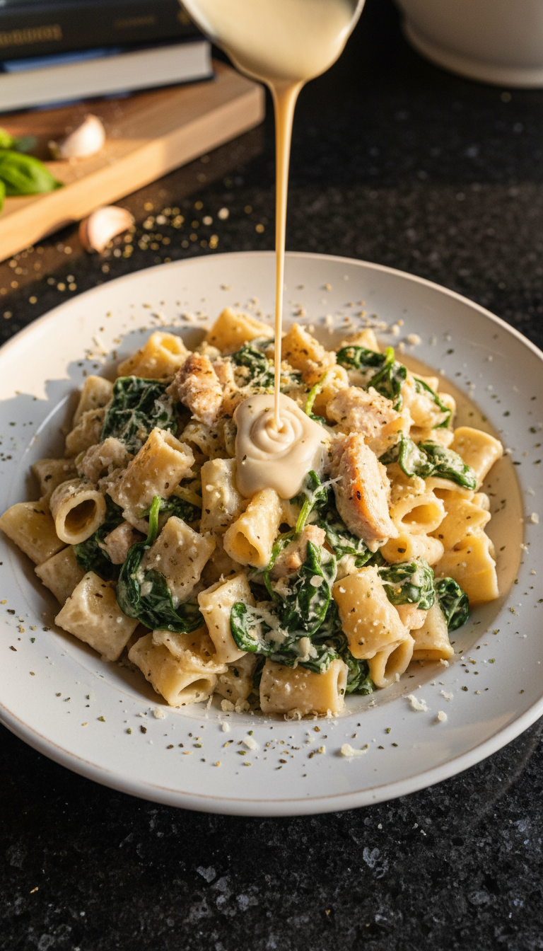 Creamy Chicken and Spinach Pasta