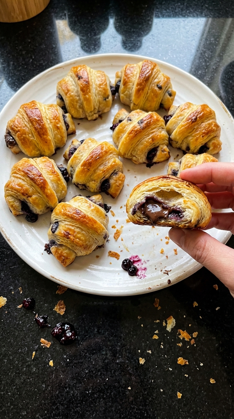 Chocolate Chip Blueberry Croissant Bites