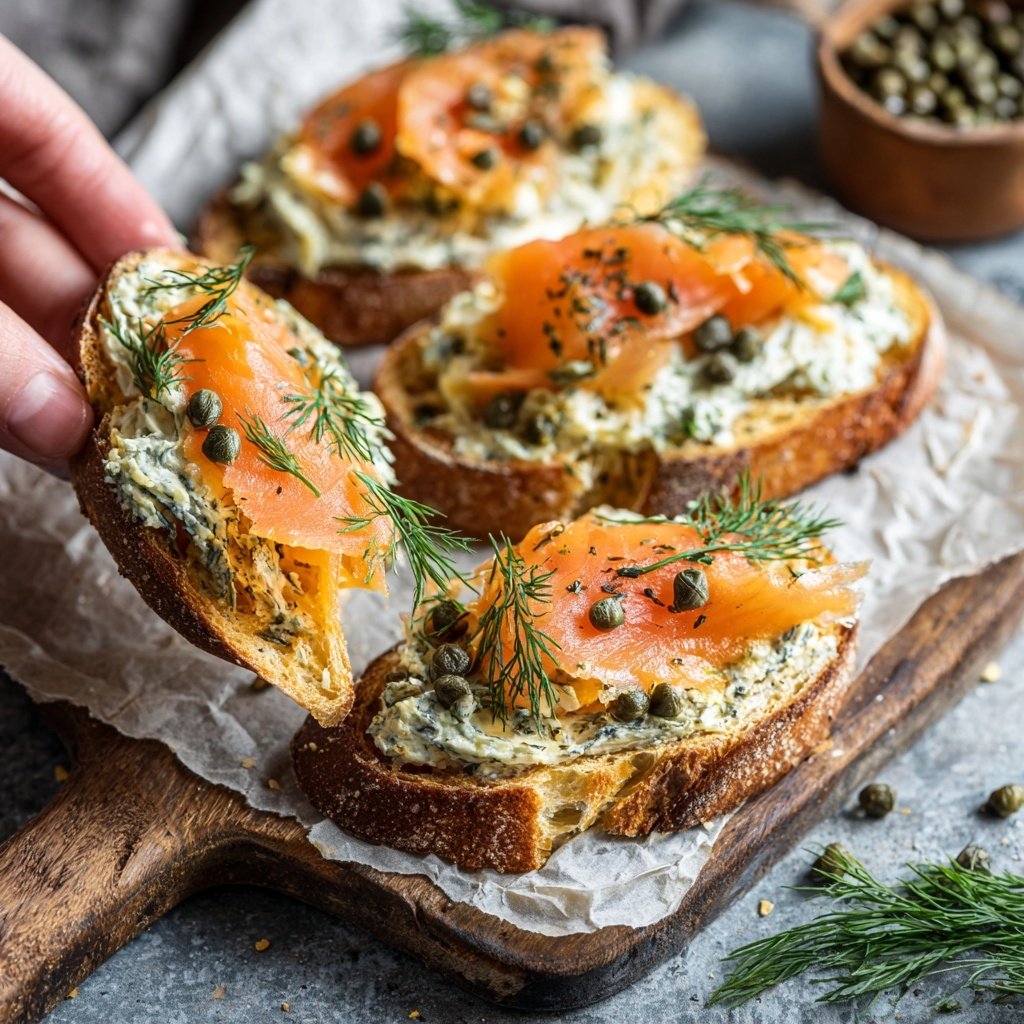 Smoked Salmon Crostini Dill