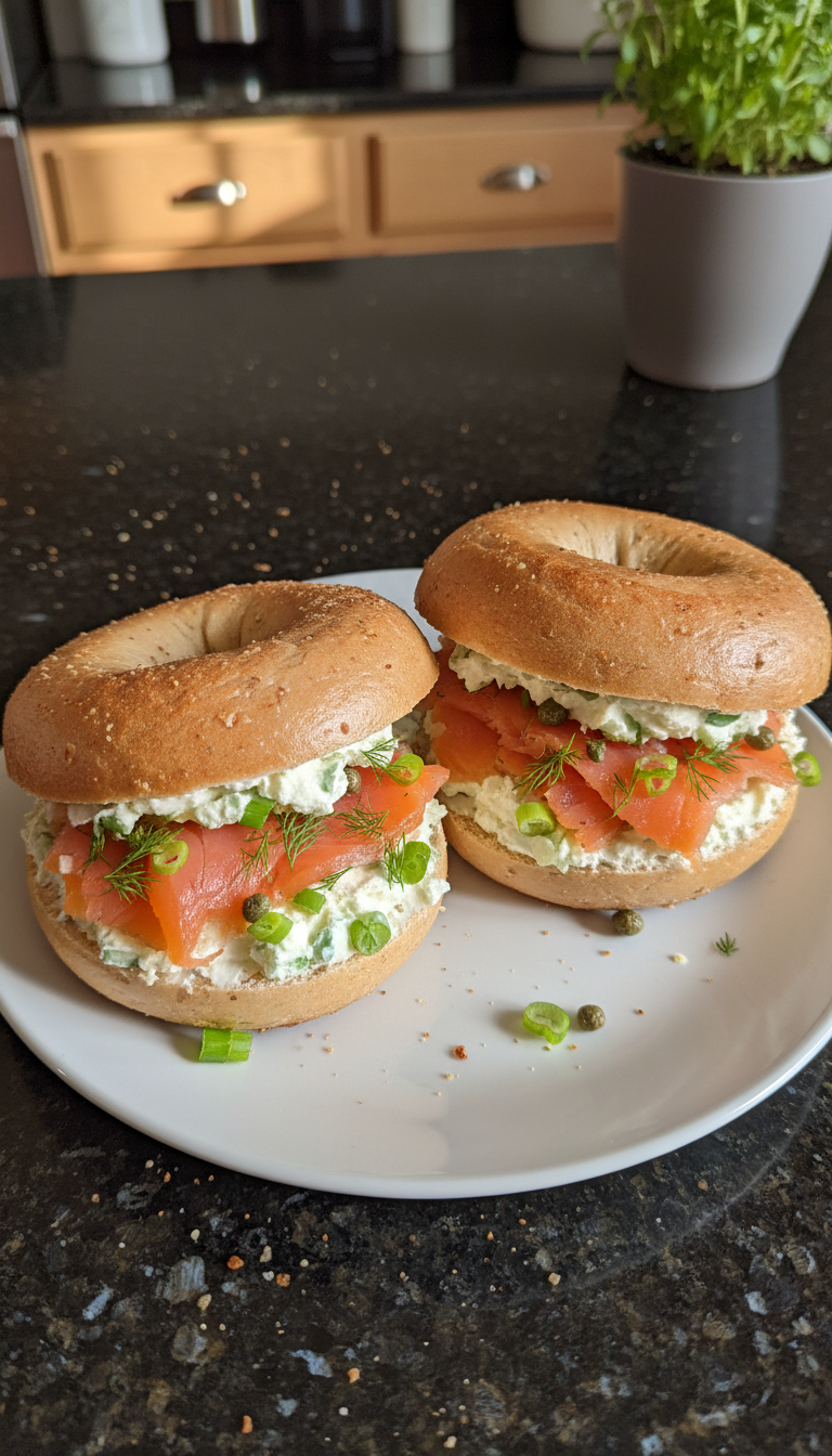Lox & Cream Cheese Protein Bagels