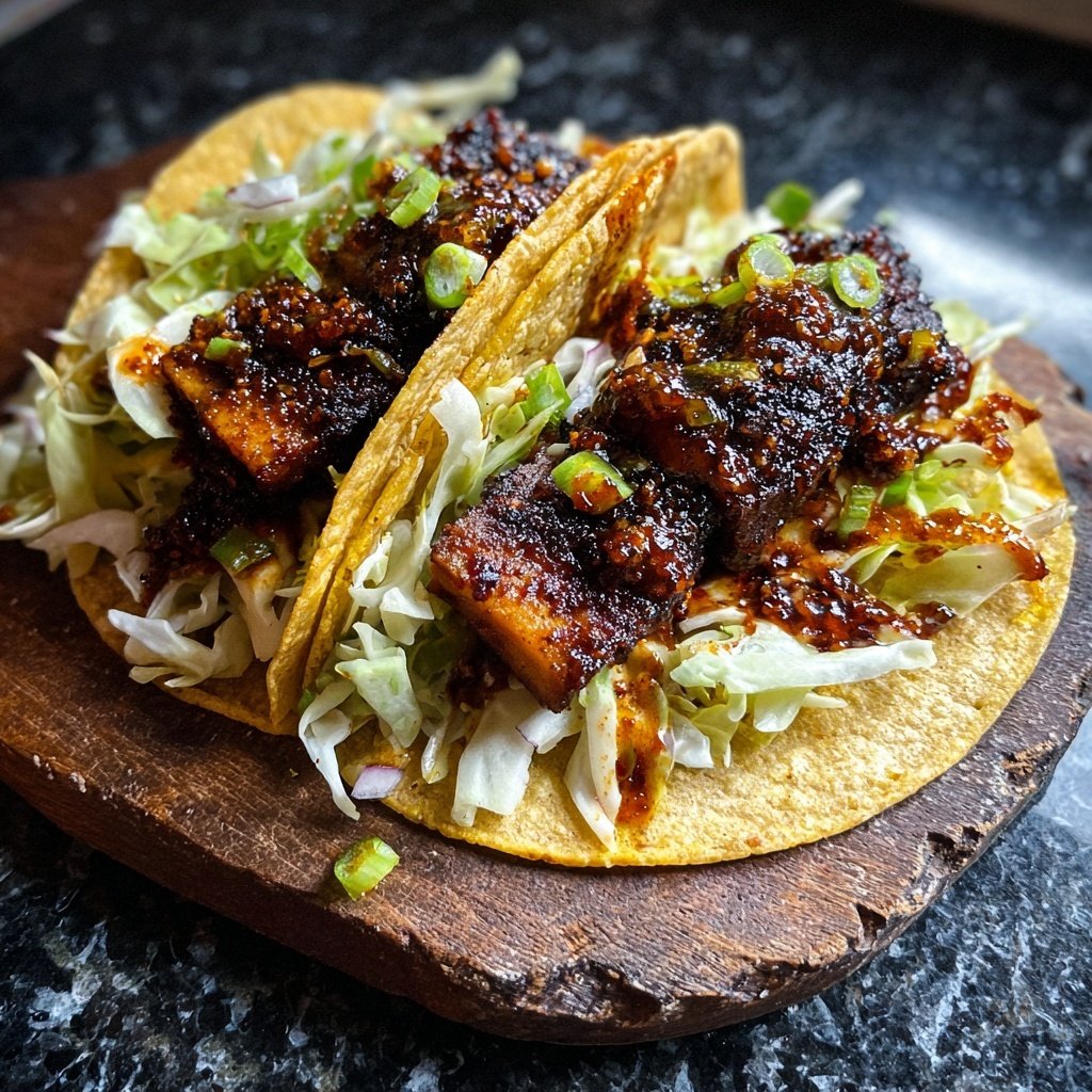 Korean Gochujang Tacos with Crispy Pork
