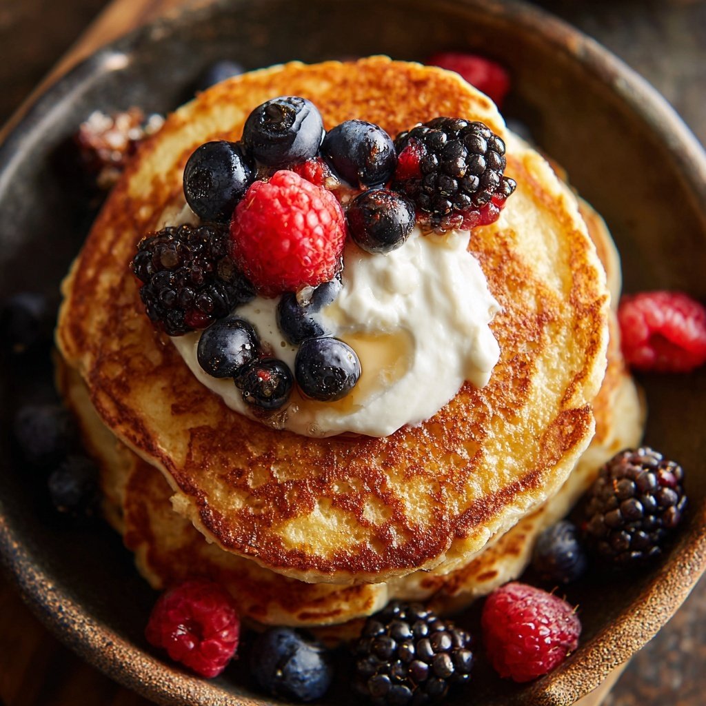 Protein-Rich Ricotta Pancakes with Greek Yogurt