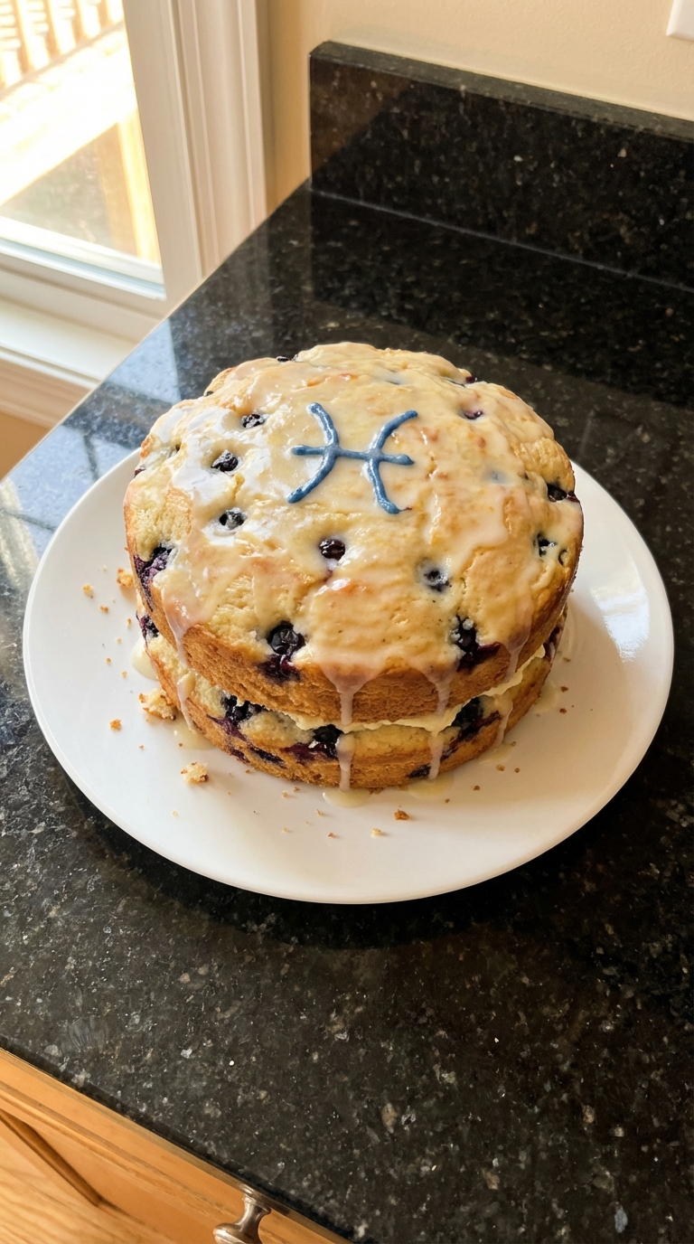 Pisces Lemon Blueberry Cake