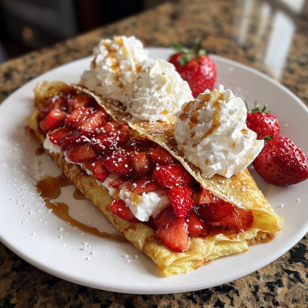Bright Strawberry Shortcake Crepes