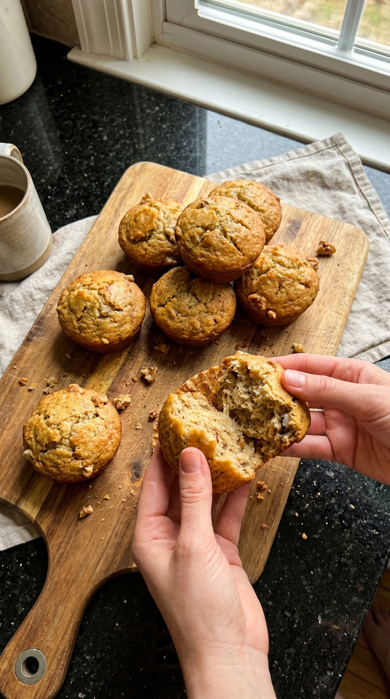 Fluffy Banana Nut Muffins